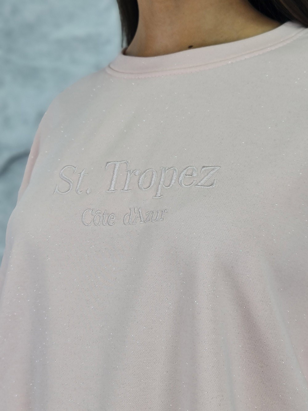 Костюм MOOIJ с блестками футболка и брюки пудра, фотография №3