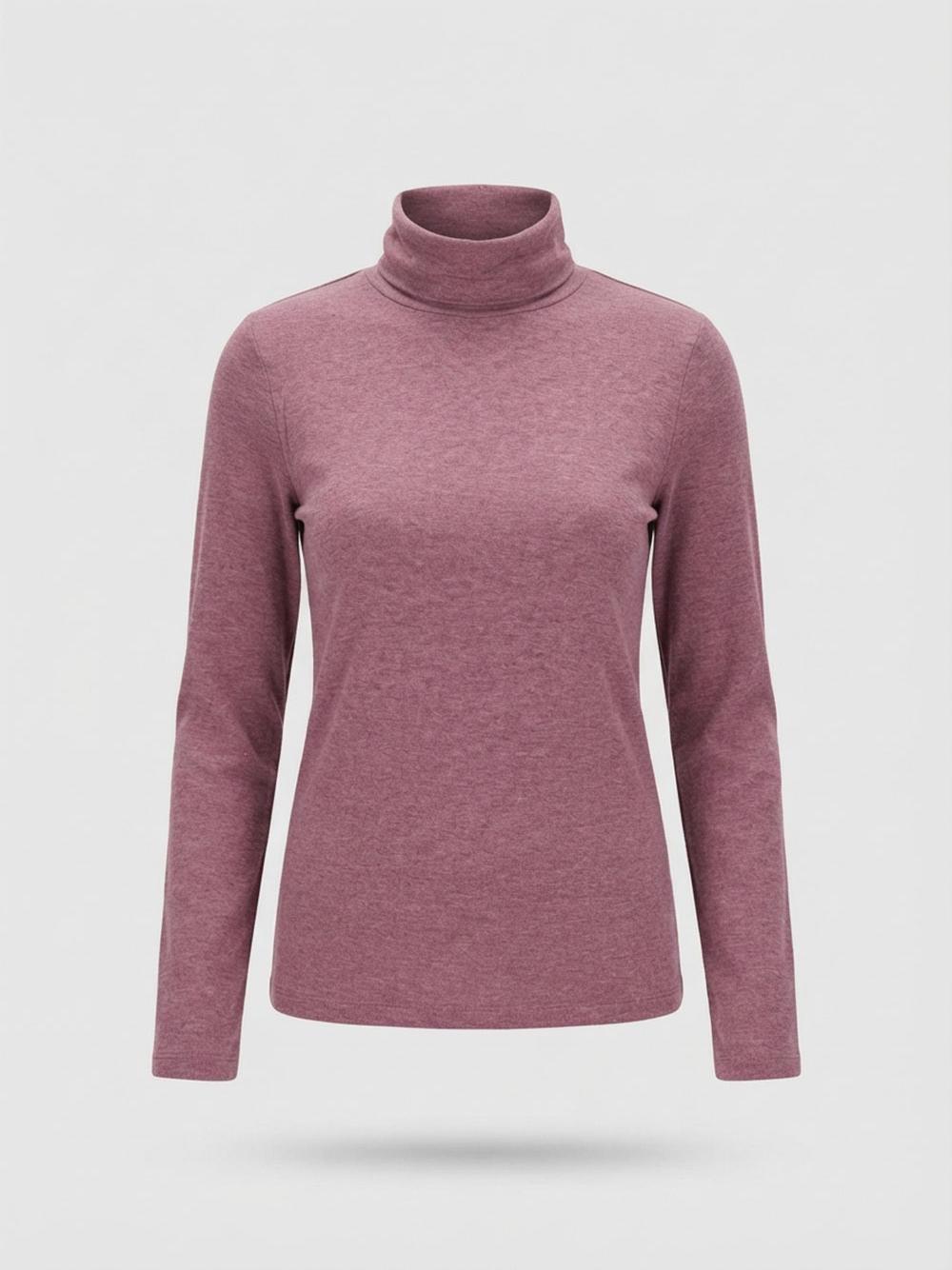 Водолазка Cashmere Blend меланж с кашемиром сливовая, фотография №3