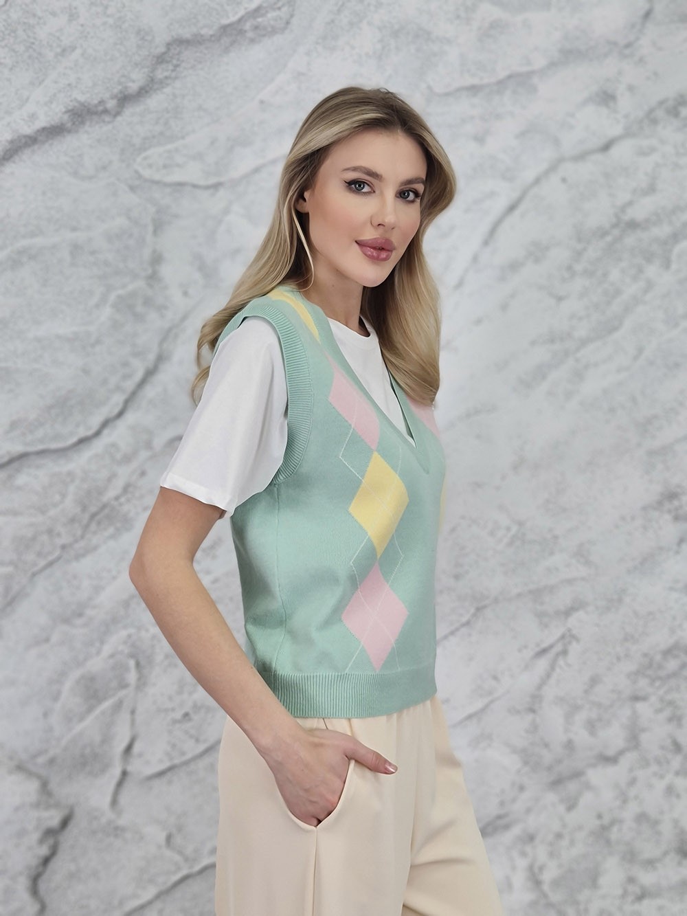 Футболка Lavysh с жилетом ментол, фотография №3