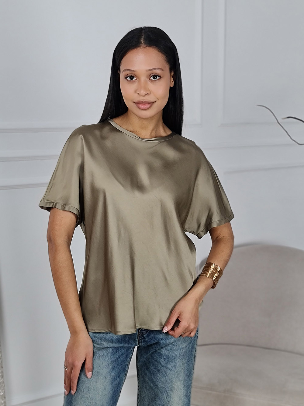 Футболка CLOTHÉ шелковистая вискоза тауп, фотография №1