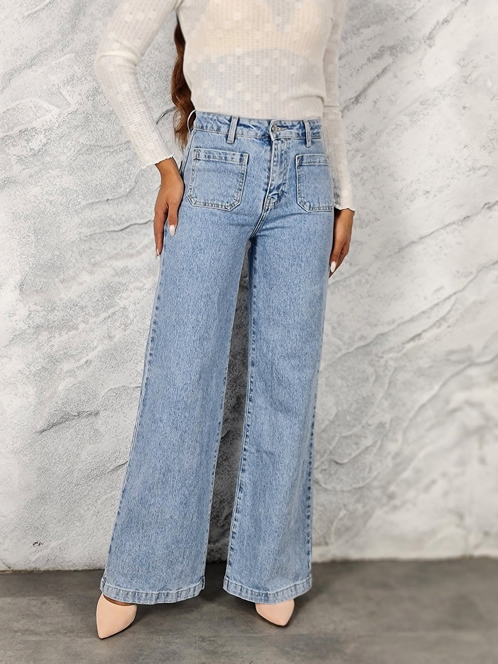 Джинсы Mira Belle с кармашками спереди синие, фотография №1