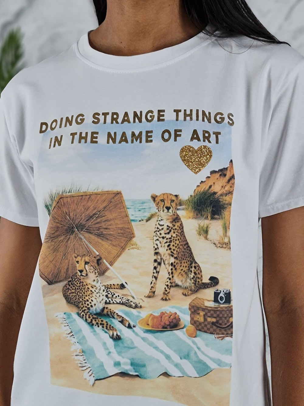 Футболка Mitica&Co принт Леопард с надписью белая, фотография №4