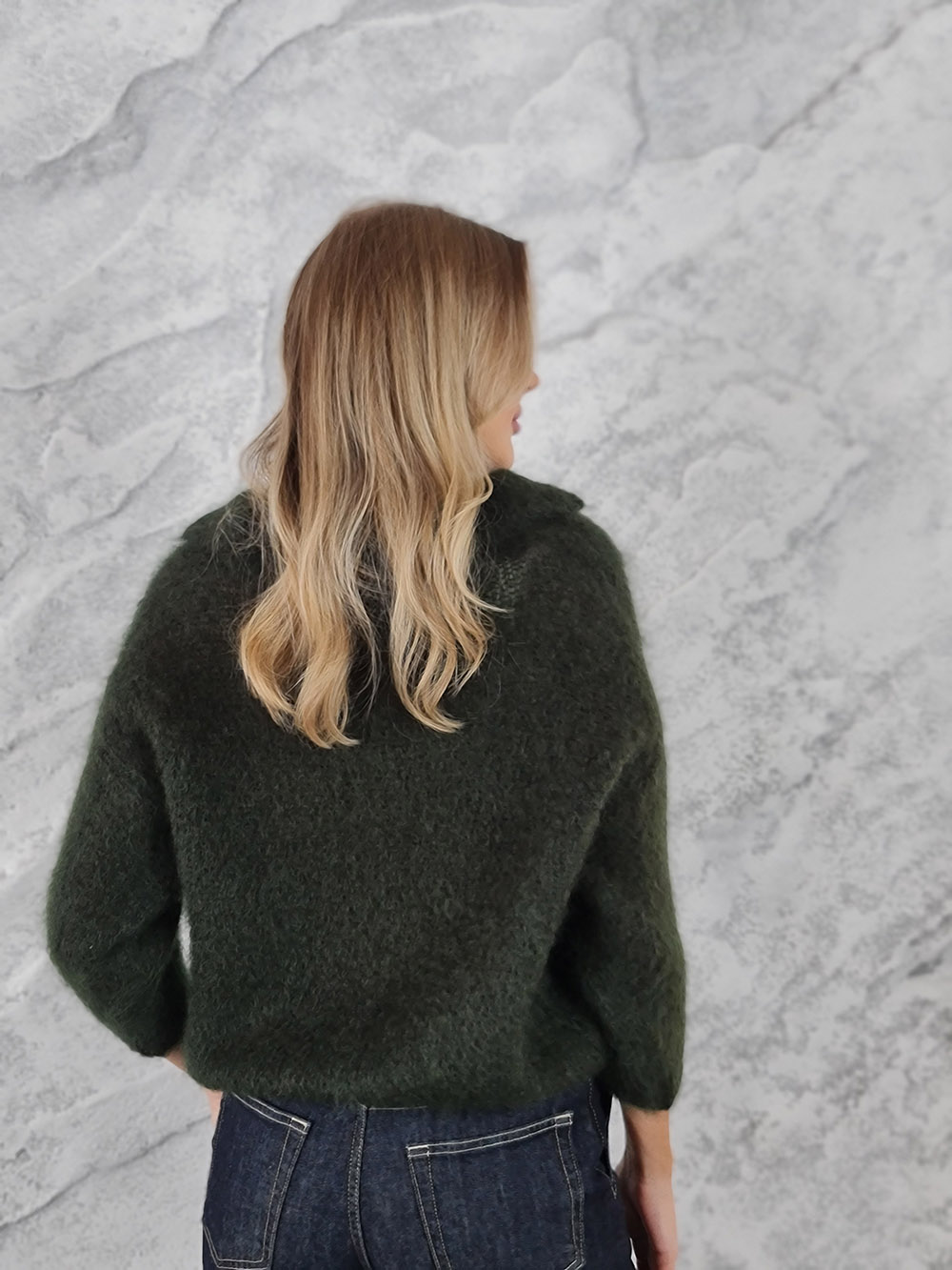 Поло Elegance kid мохер рукав 3/4 хаки, фотография №3