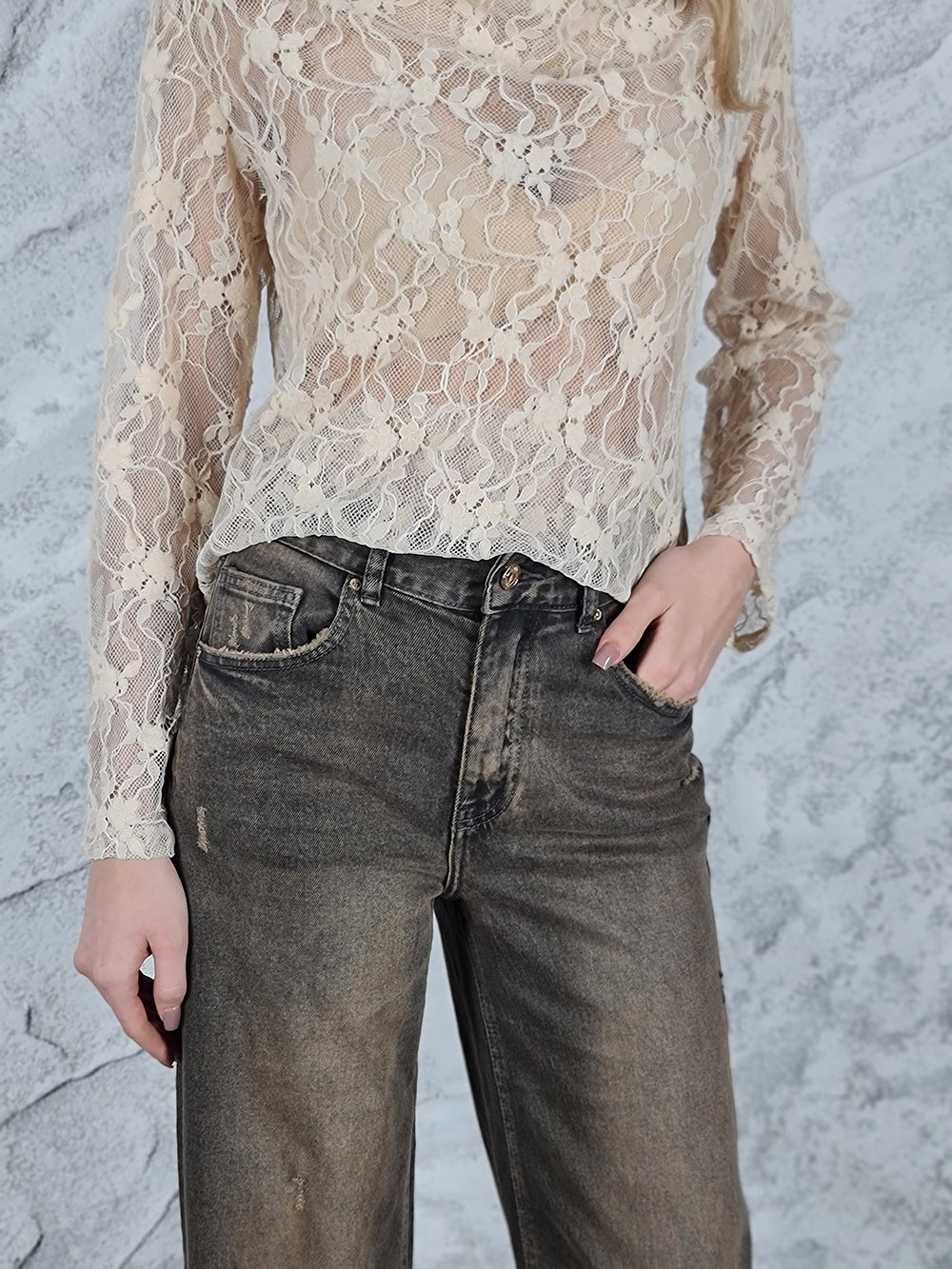 Джинсы Miss Bonbon винтажные шоколад, фотография №3