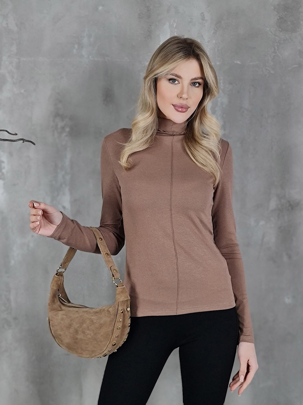 Водолазка My Star Collection с полоской по середине карамель, фотография №2