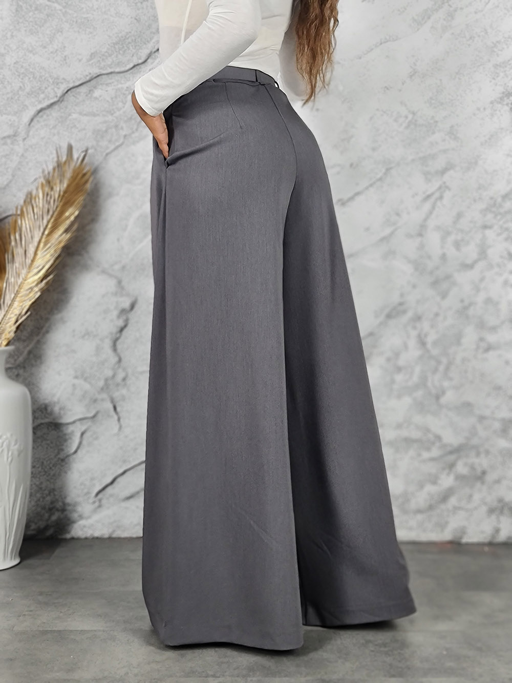 Брюки imperial ремень с золотой бляшкой серые, фотография №3