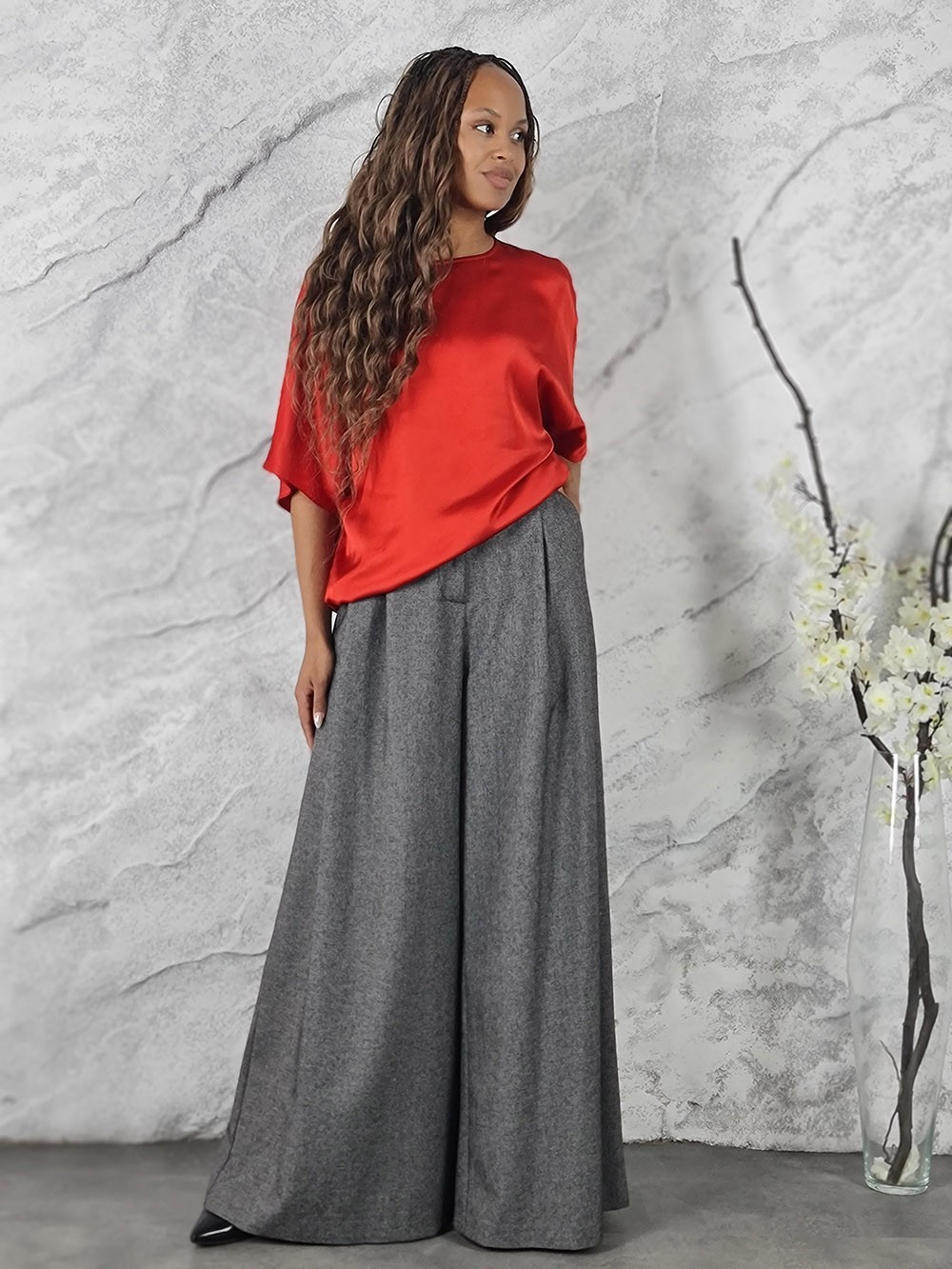 Брюки палаццо Брюки Imperial палаццо серые