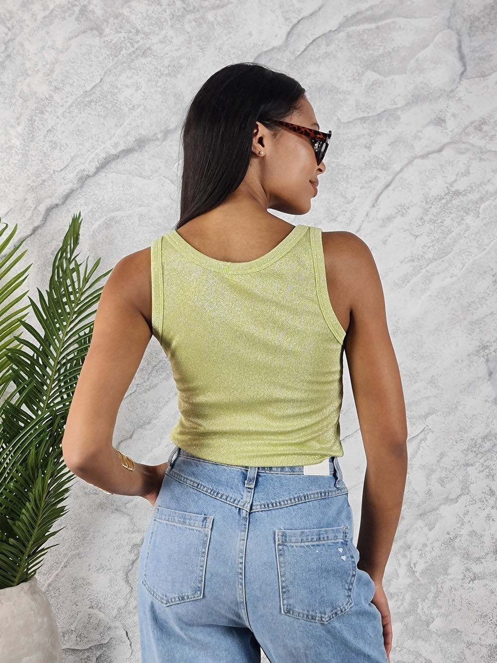 Топ Vicolo с люрексом салатовый, фотография №2