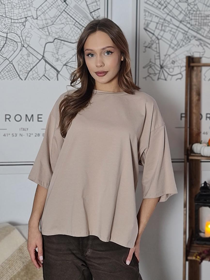 Футболка Philia loft базовая оверсайз бежевая, фотография №1