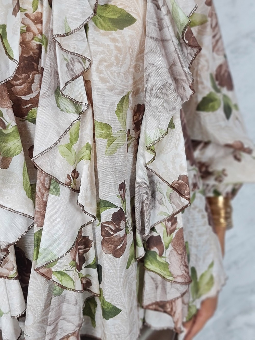 Блузка BluRoyal цветочный принт шоколад, фотография №4