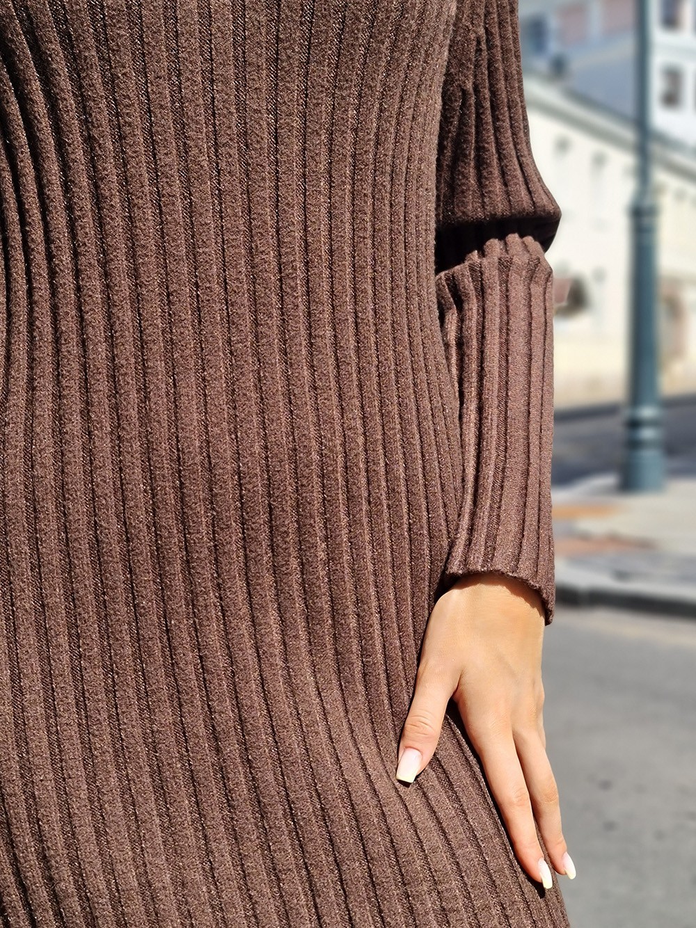 Платье J-Clair вязанное с воротом шоколад, фотография №5