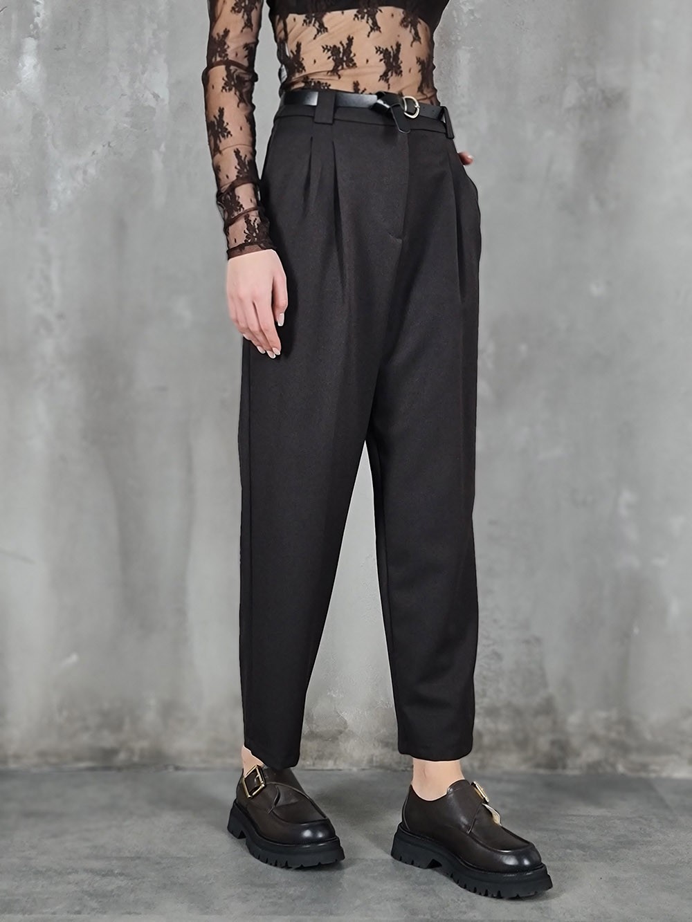 Брюки LUMA с ремнем шоколад, фотография №3