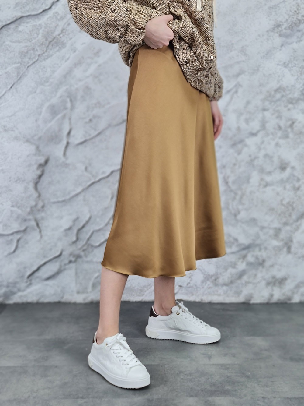 Юбка MIHO'S шелковистая вискоза карамель , фотография №3