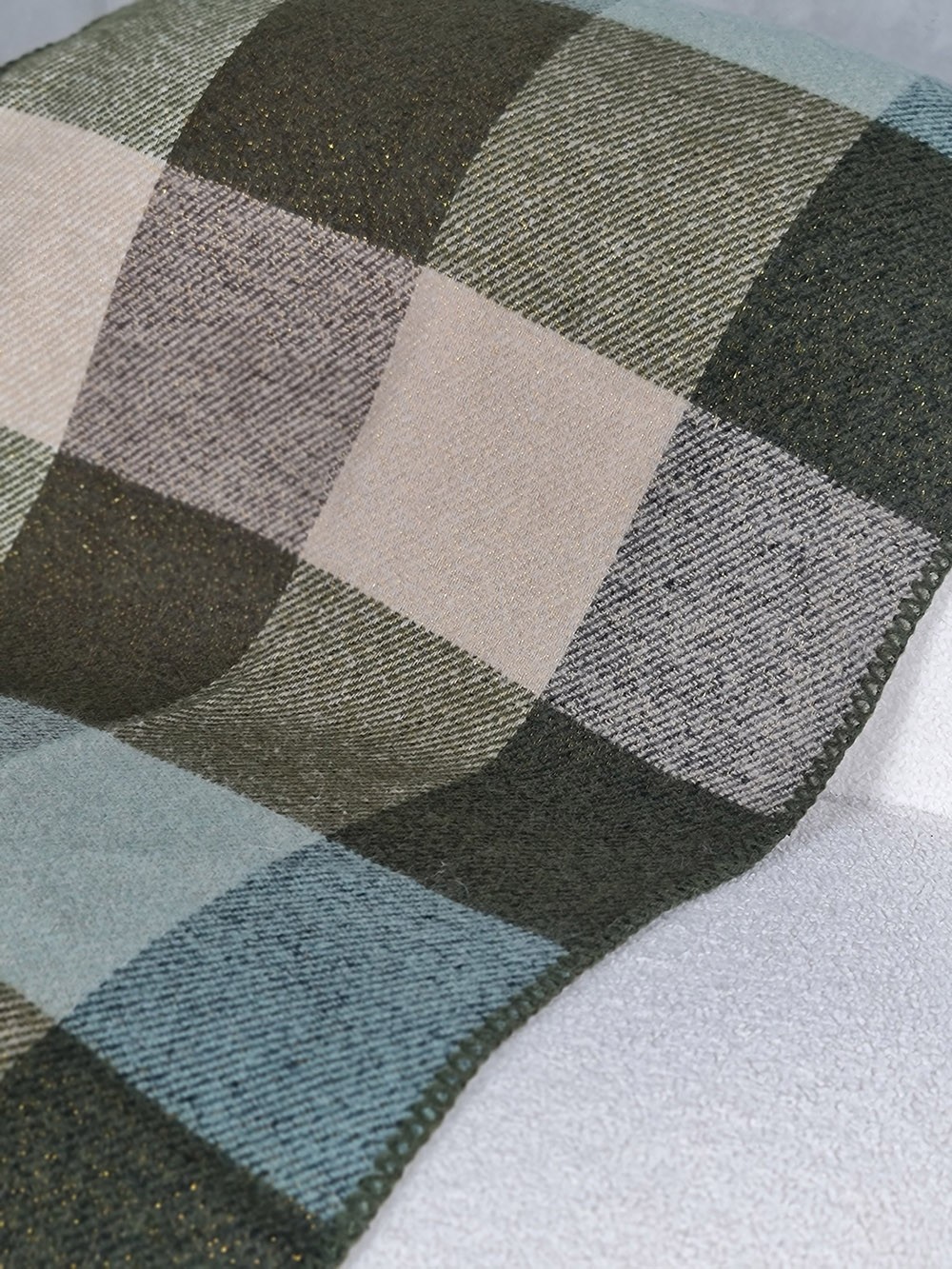 Палантин Katier в клетку оливковый, фотография №2