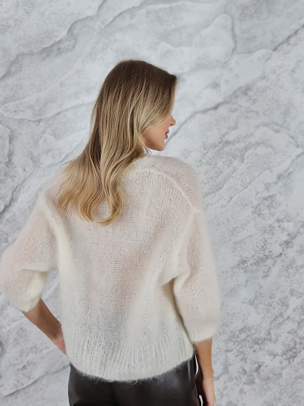 Кардиган Elegance kid мохер молочный, фотография №3