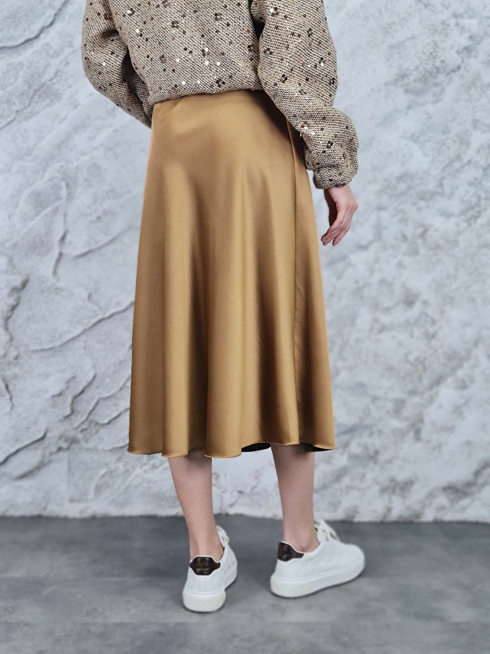 Юбка MIHO'S шелковистая вискоза карамель , фотография №4