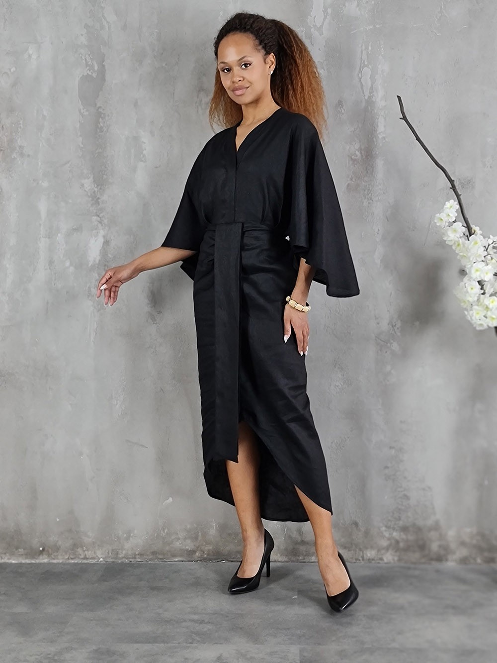 Платье CLOTHÉ с 3/4 рукавом черное, фотография №2