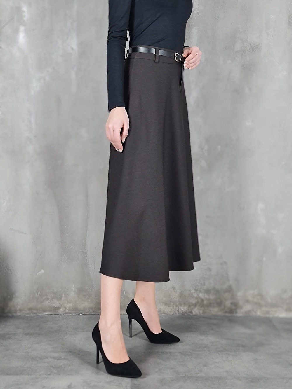 Юбка LUMA с ремнем шоколад , фотография №3