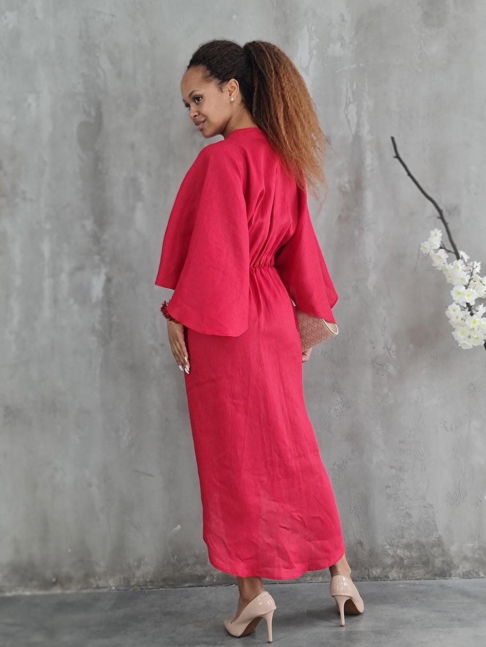 Платье CLOTHÉ с 3/4 рукавом   красное, фотография №3