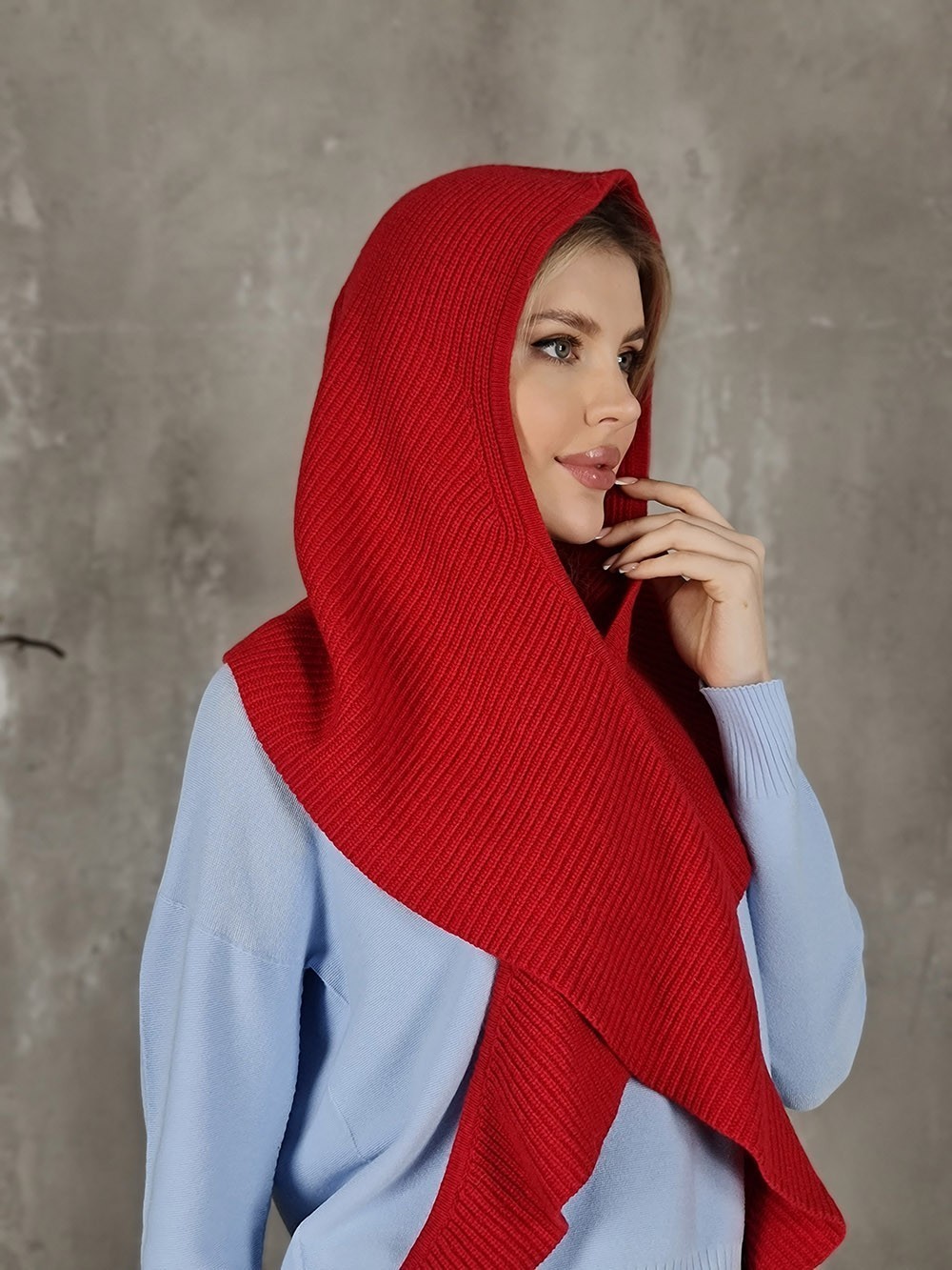 Капор Vicolo на завязках красный, фотография №2