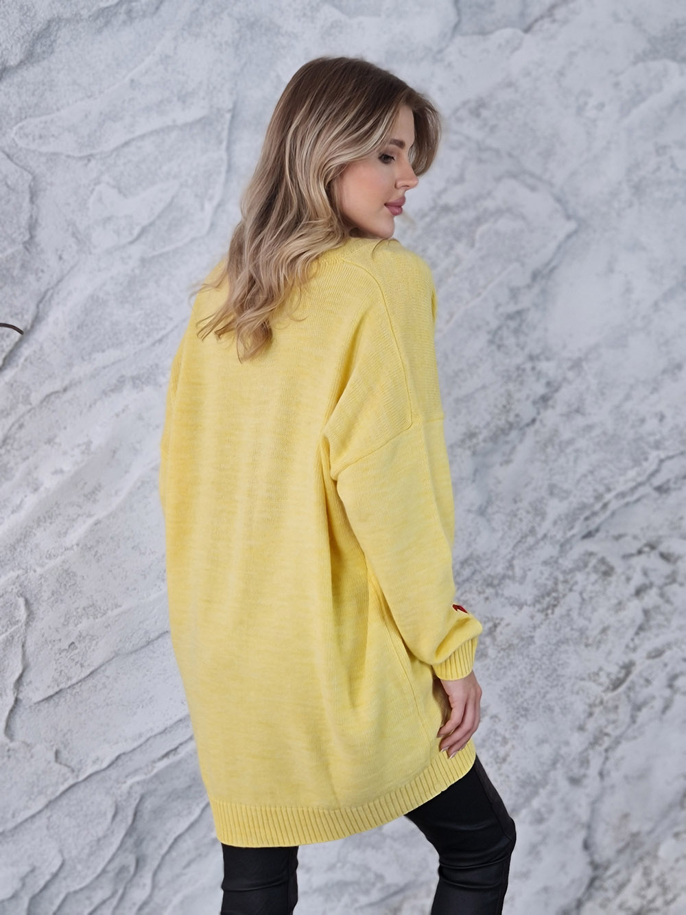 Кардиган Barbara Alvisi удлиненный таксы желтый, фотография №5