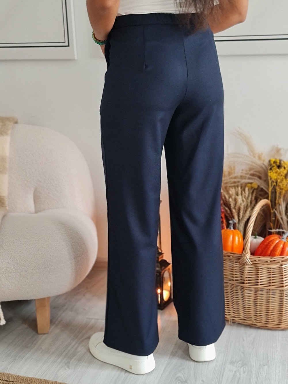 Брюки CLOTHÉ на застежке и завязках темно-синие, фотография №3