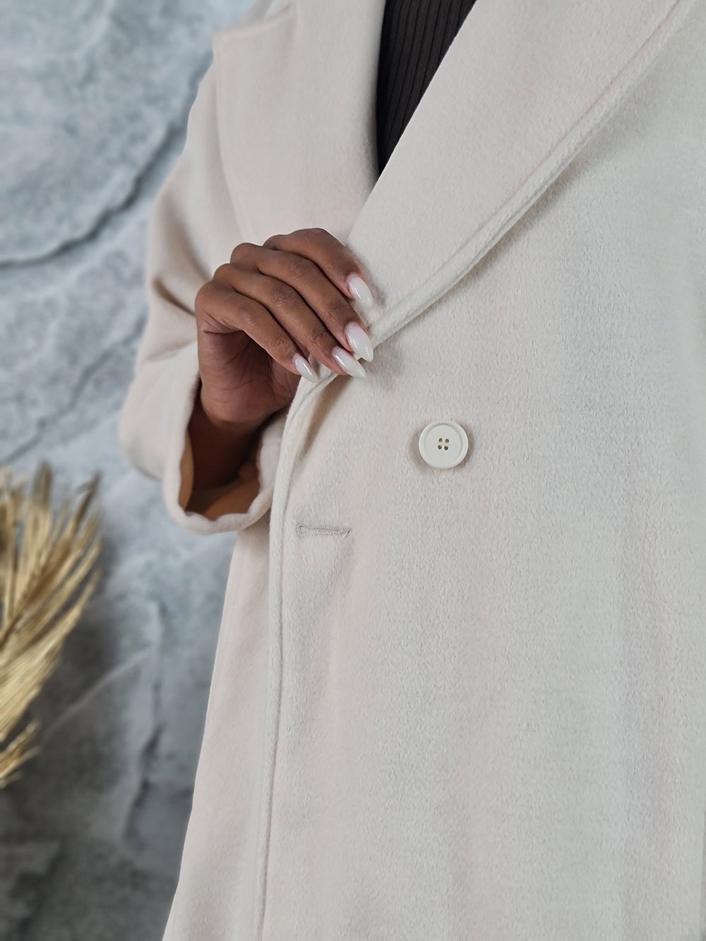 Пальто Motel укороченный оверсайз кремовое, фотография №4