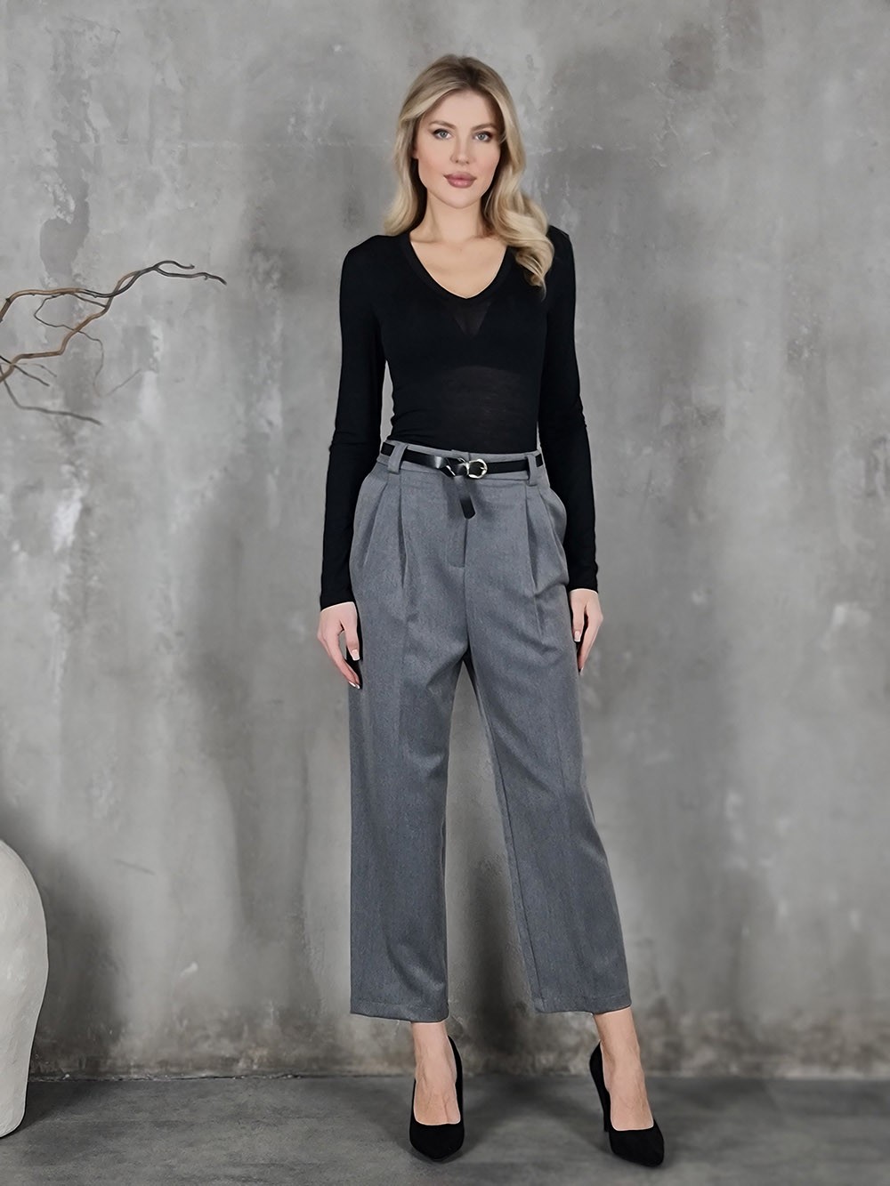 Брюки LUMA с ремнем серые, фотография №2