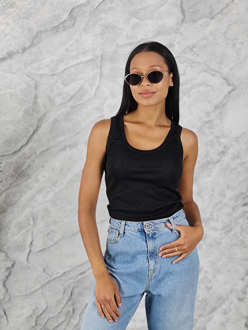 Топ Vicolo с люрексом черный, фотография №1