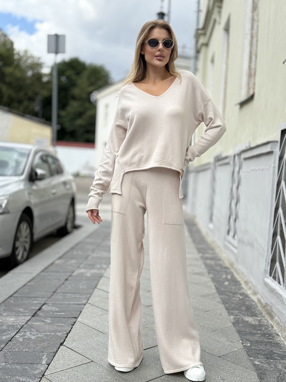 Костюм Please джемпер и брюки бежевый, фотография №1