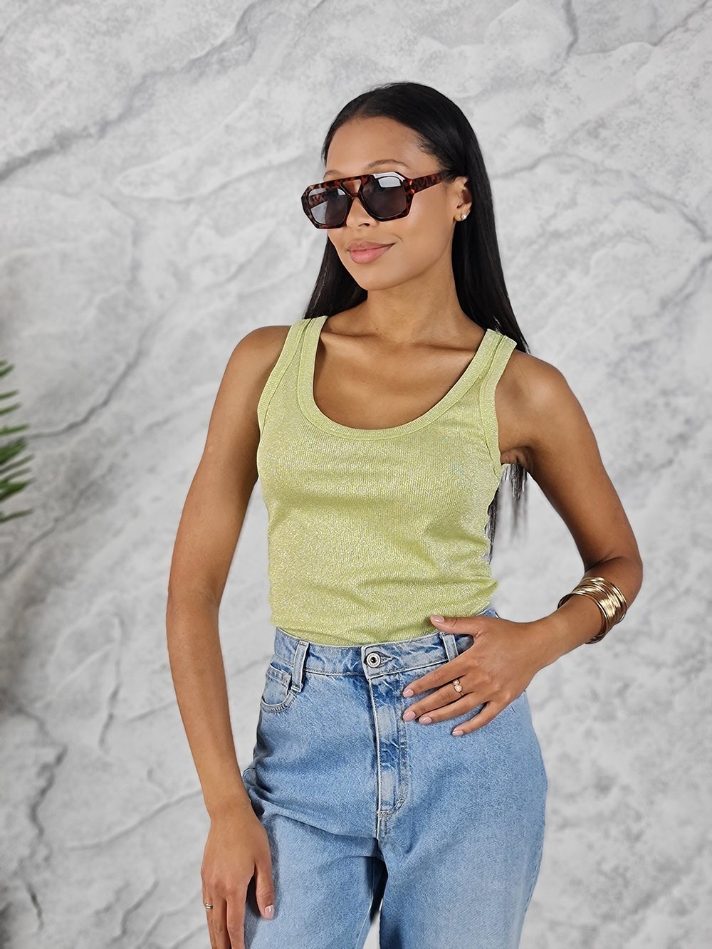 Топ Vicolo с люрексом салатовый, фотография №1