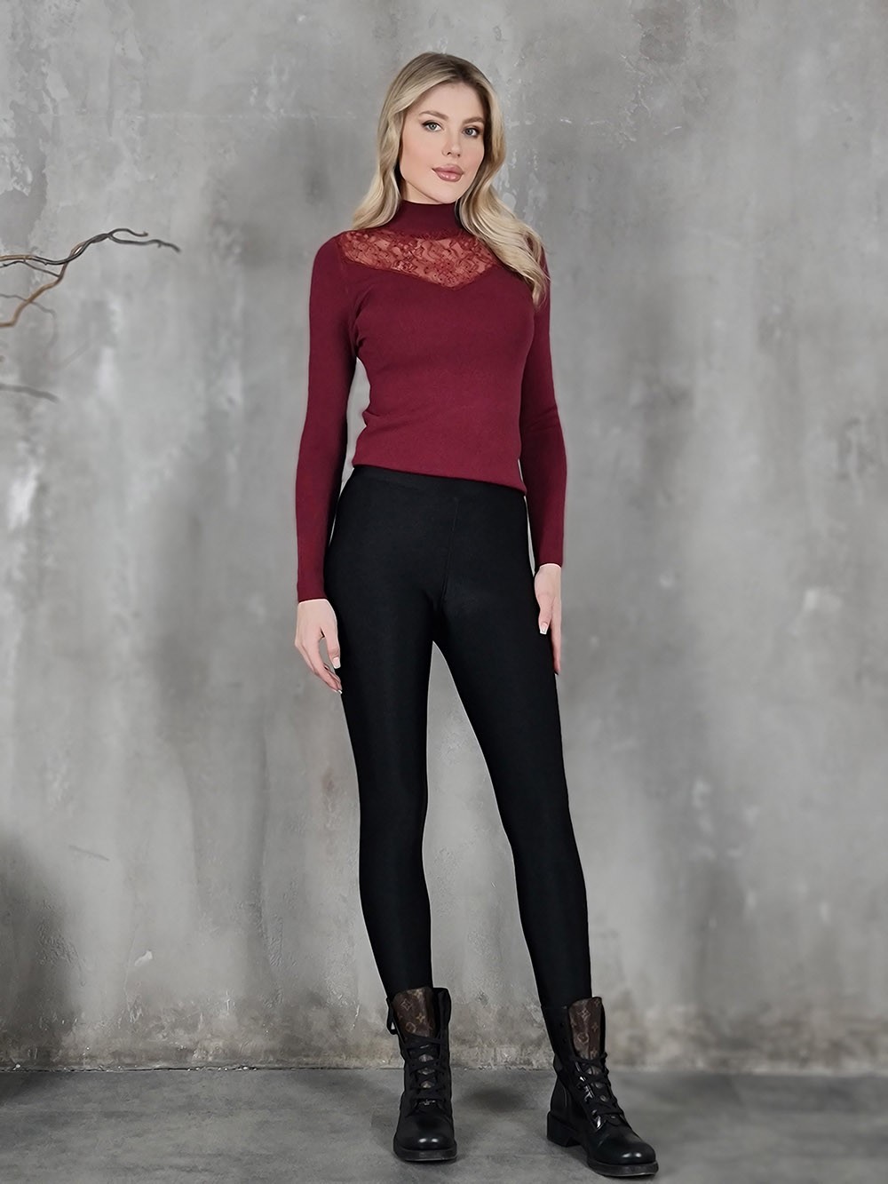 Леггинсы Gondola Blu трикотажные на флисе черные, фотография №3