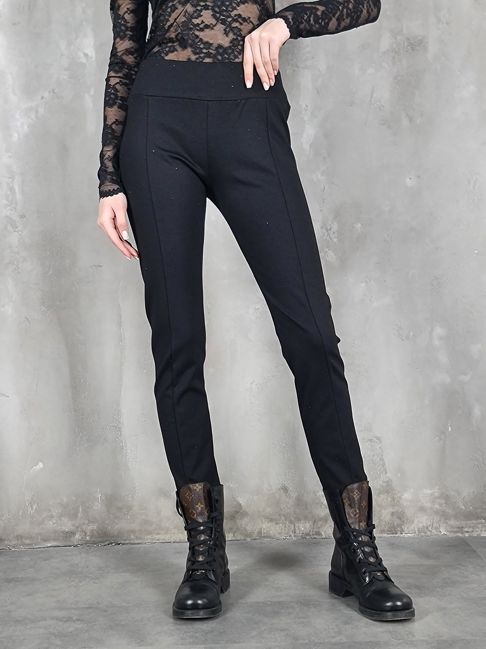 Брюки THODAMI с камушками черные, фотография №2