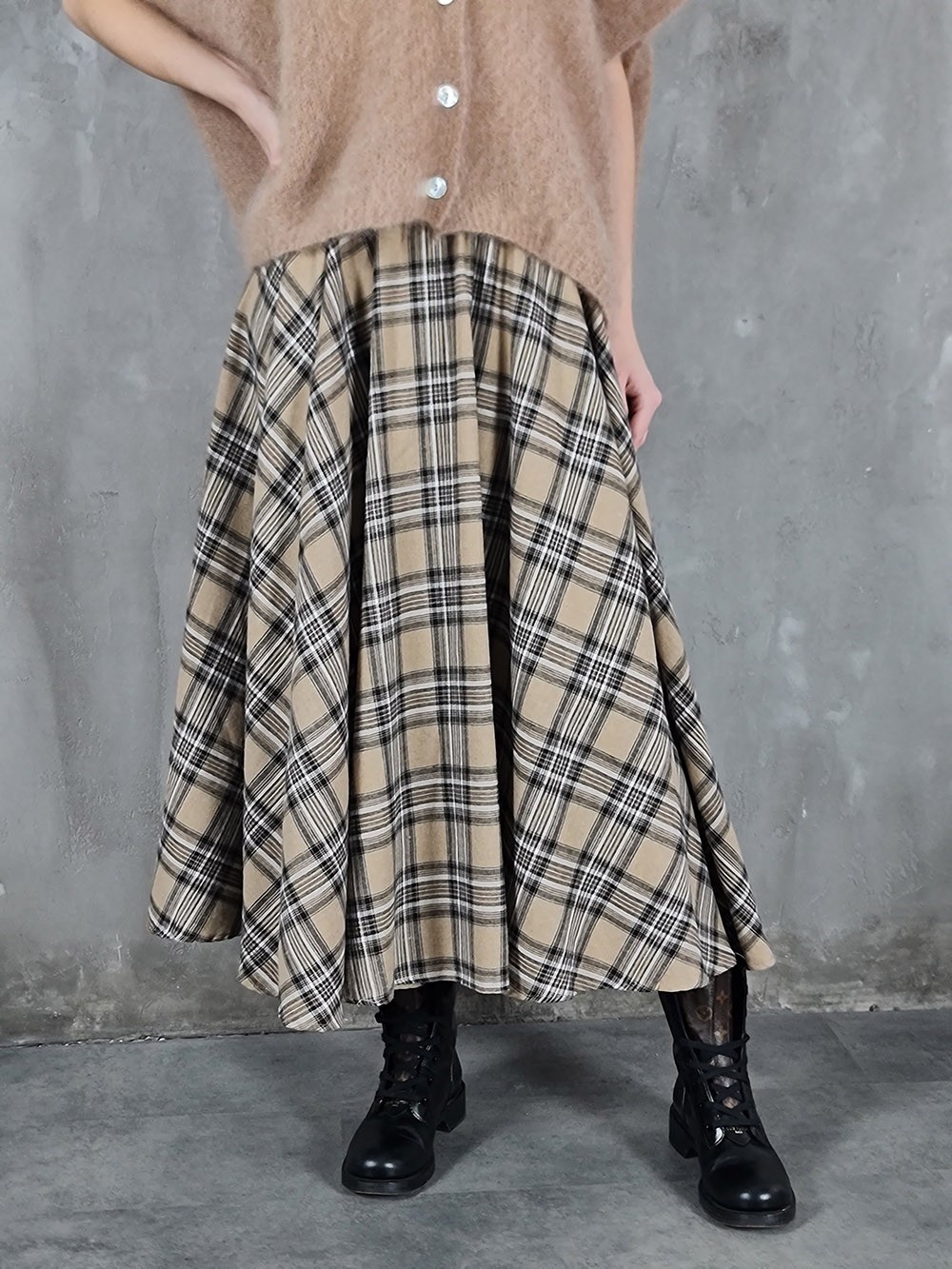 Юбка Mitica&Co. в клетку бежевая , фотография №1