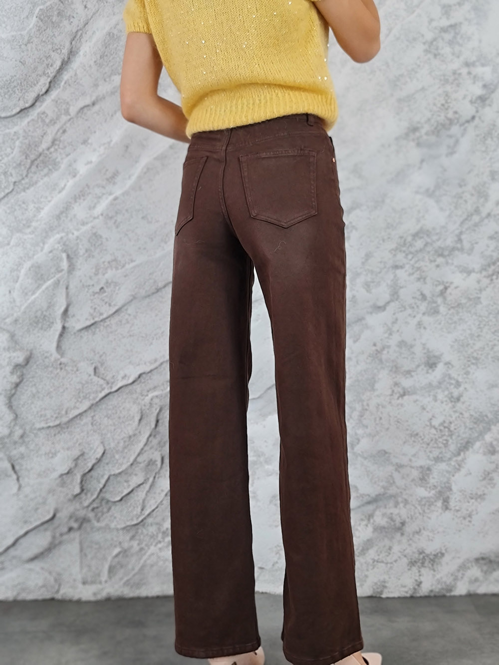 Джинсы Miss Bonbon прямые шоколад, фотография №4