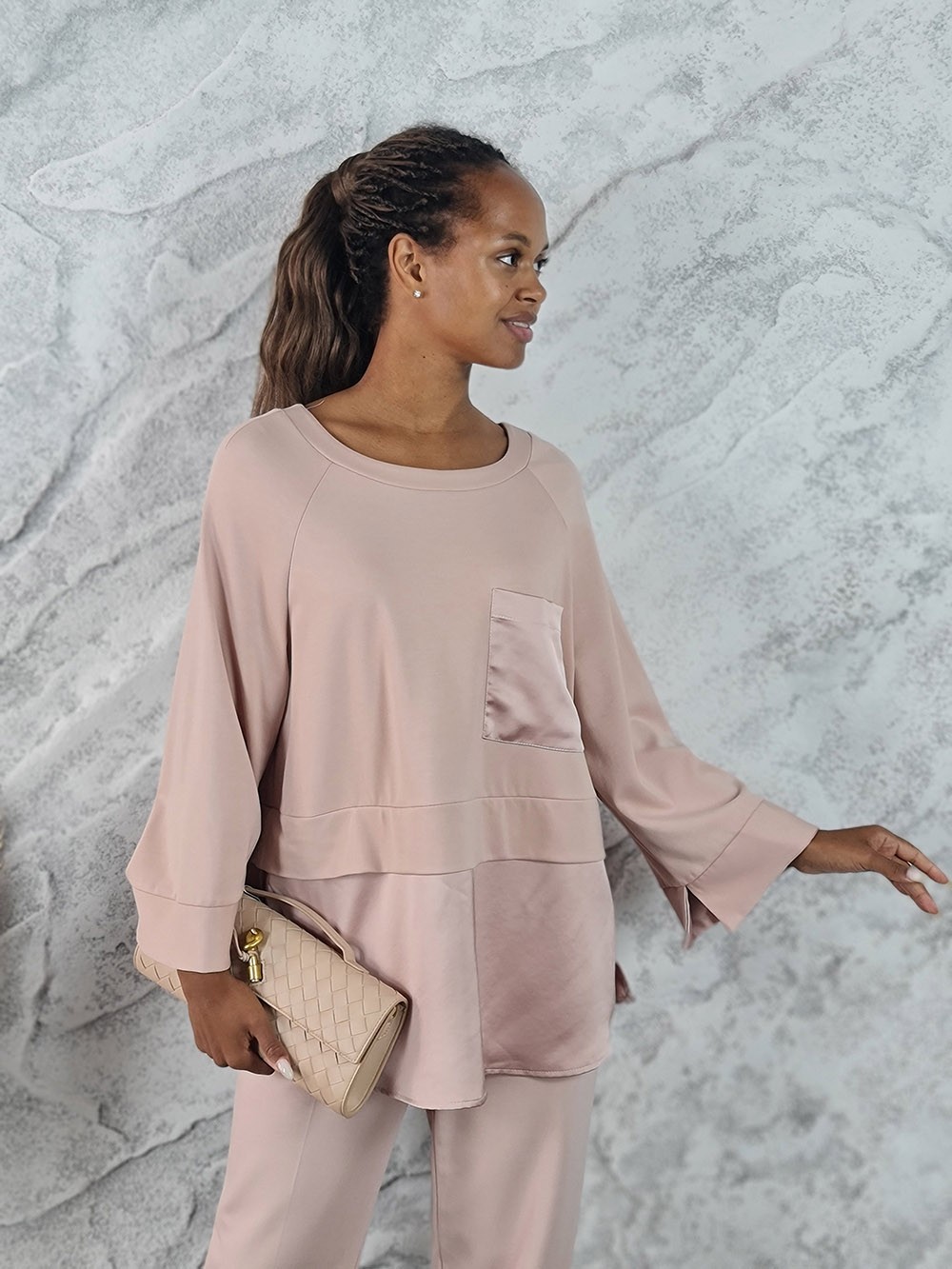 Туника Imperial с карманом пудровая, фотография №1