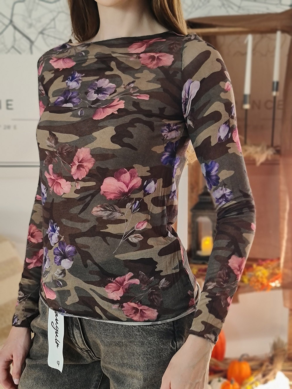 Лонгслив Cashmere Blend милитари с кашемиром хаки, фотография №2