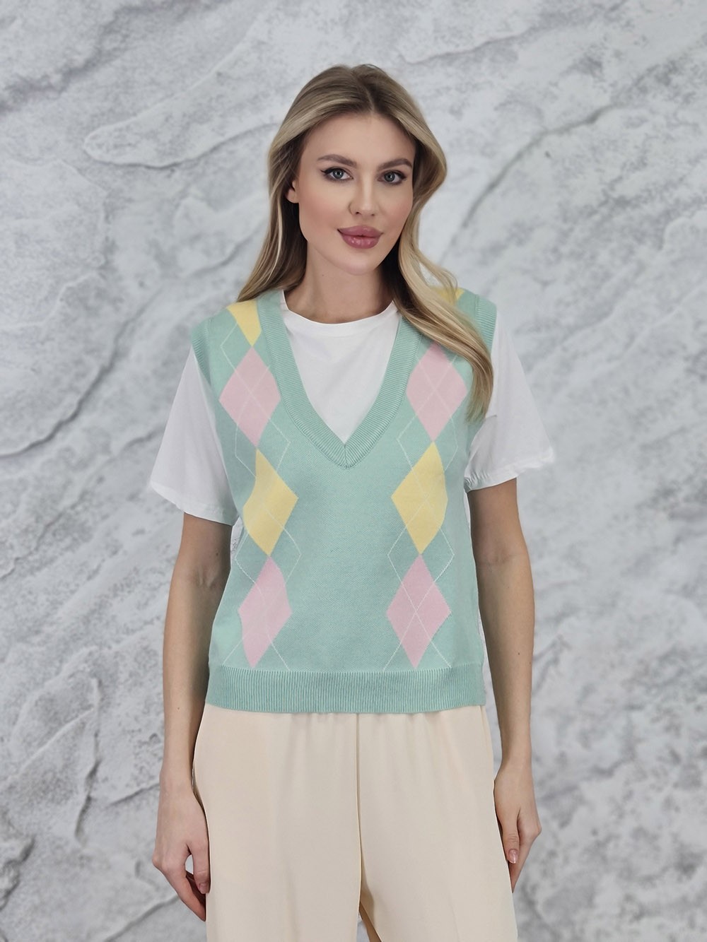 Футболка Lavysh с жилетом ментол, фотография №1