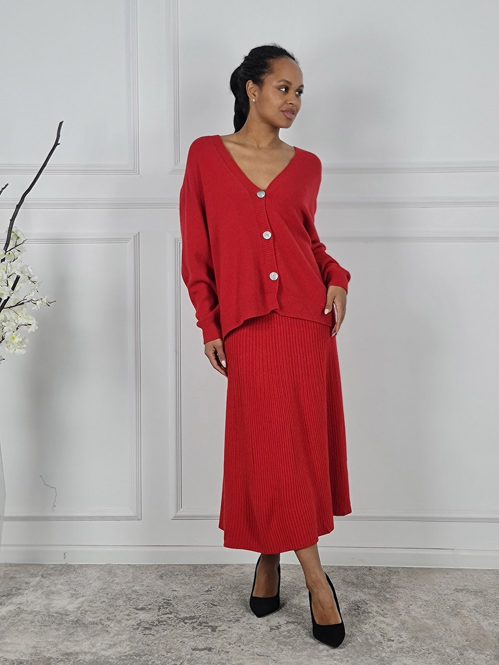Кардиган Imperial на пуговицах красный, фотография №2