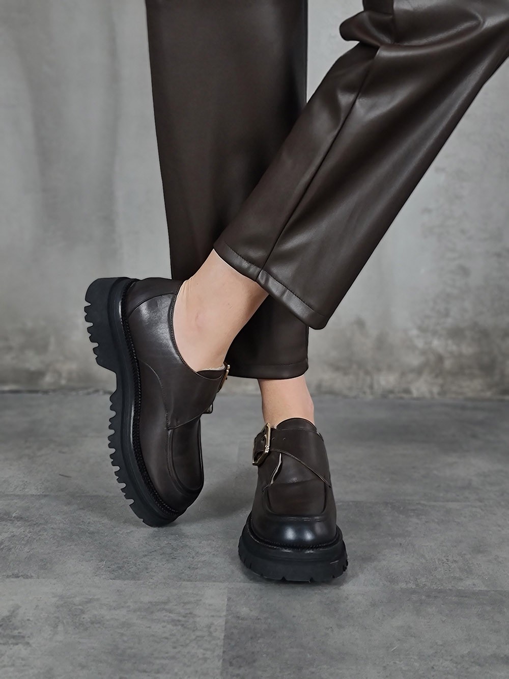 Лоферы FEDERICA LANCION утепленные шоколад, фотография №2