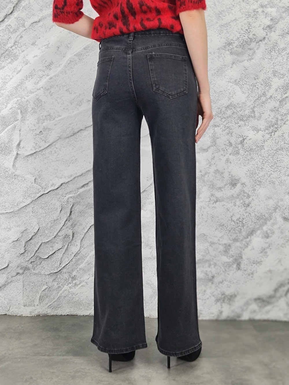 Джинсы 3D Denim с леопардовым принтом графит , фотография №4