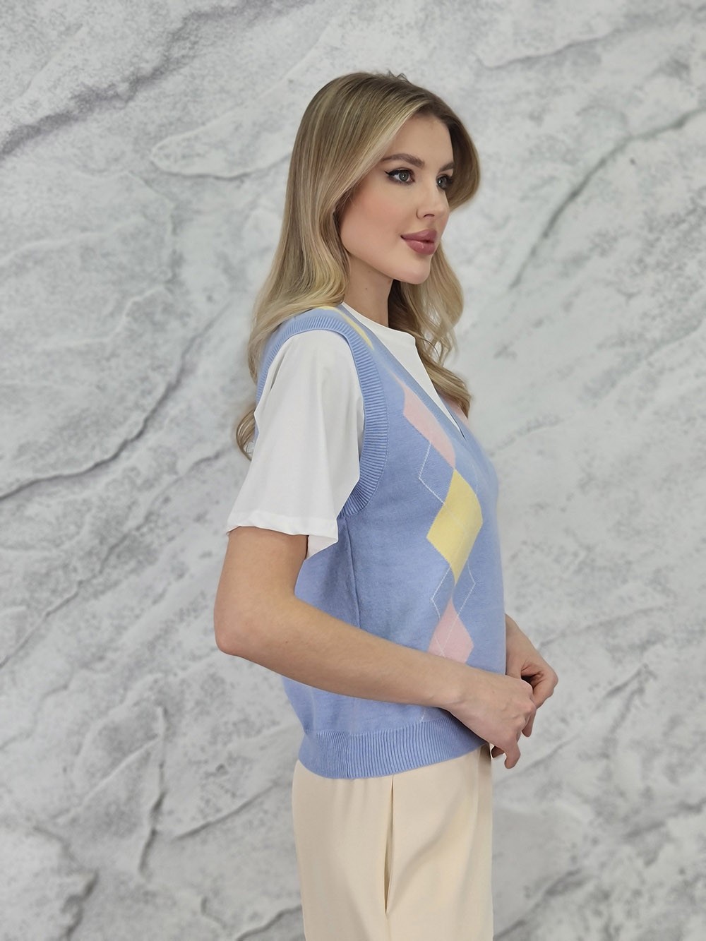 Футболка Lavysh с жилетом голубая, фотография №2