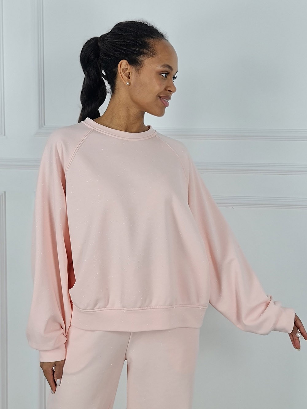 Костюм MOOIJ с блестками свитшот и брюки пудра, фотография №2