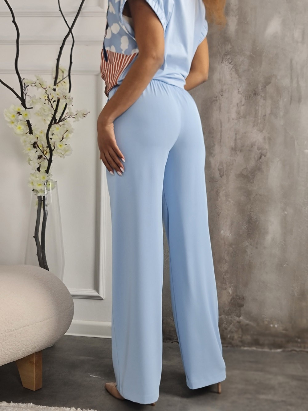 Брюки PAQUITO на резинке голубые, фотография №3