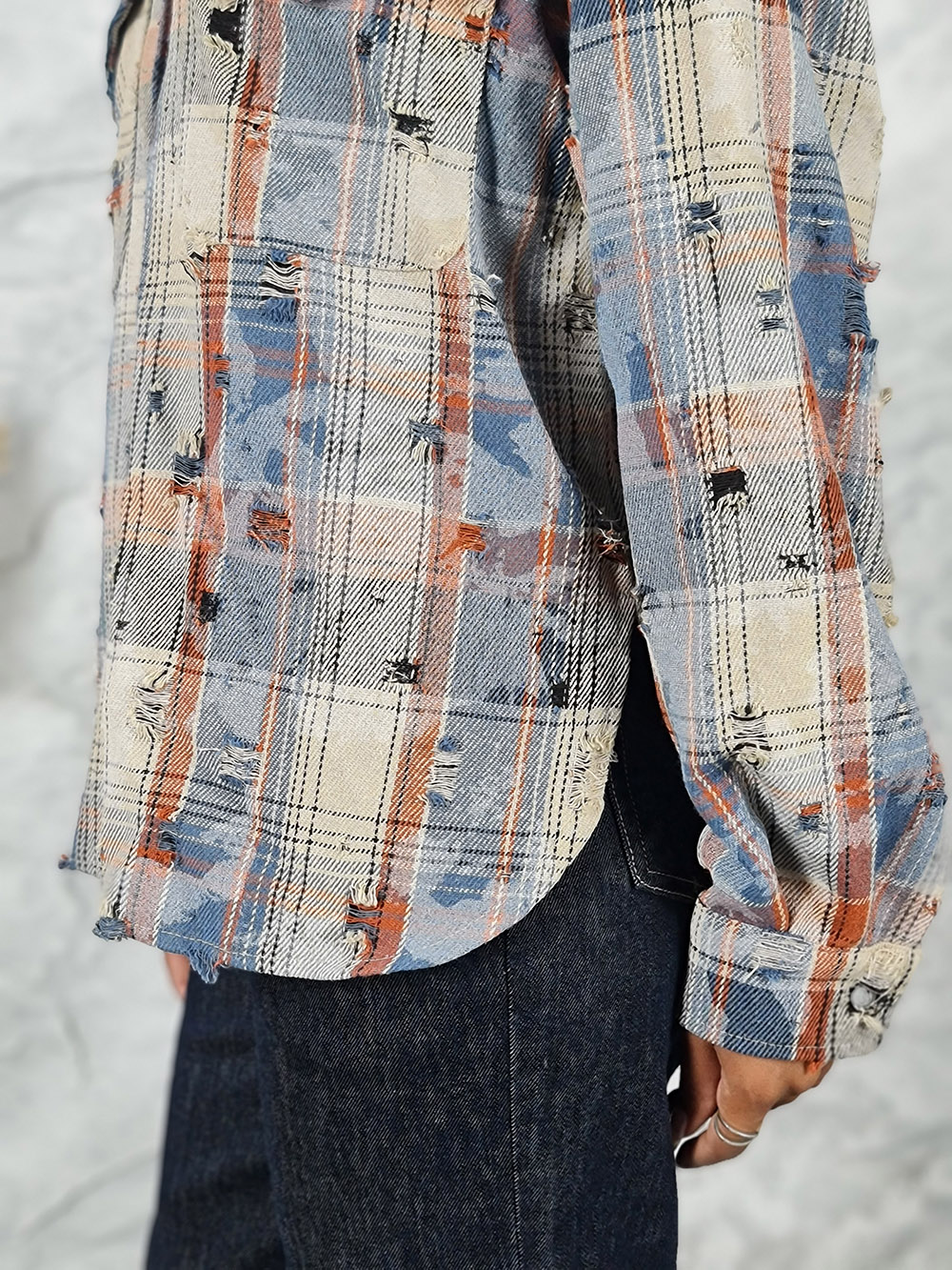 Рубашка MIHO'S в клетку голубая, фотография №4