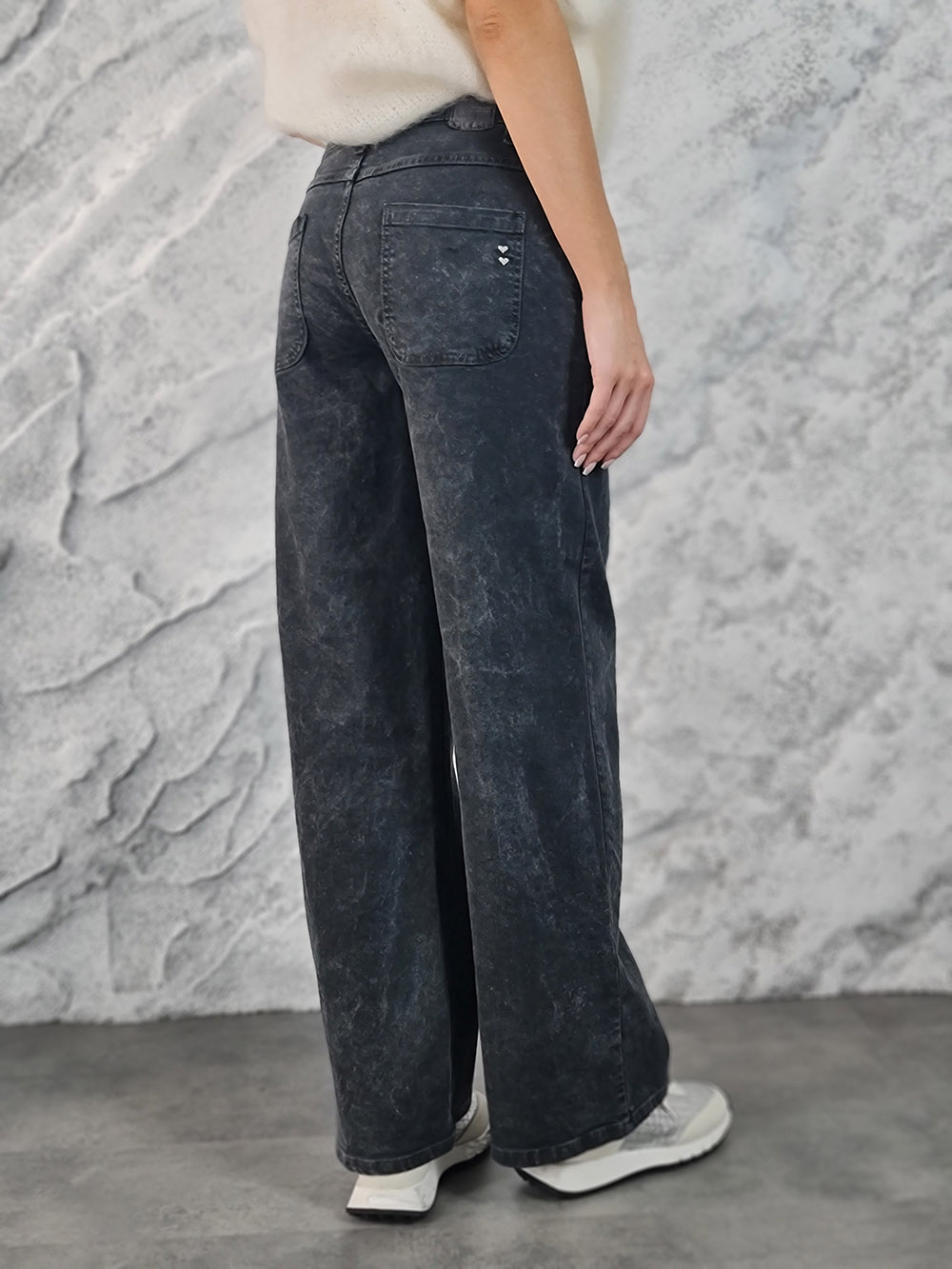 Джинсы Please винтажный принт графит, фотография №4