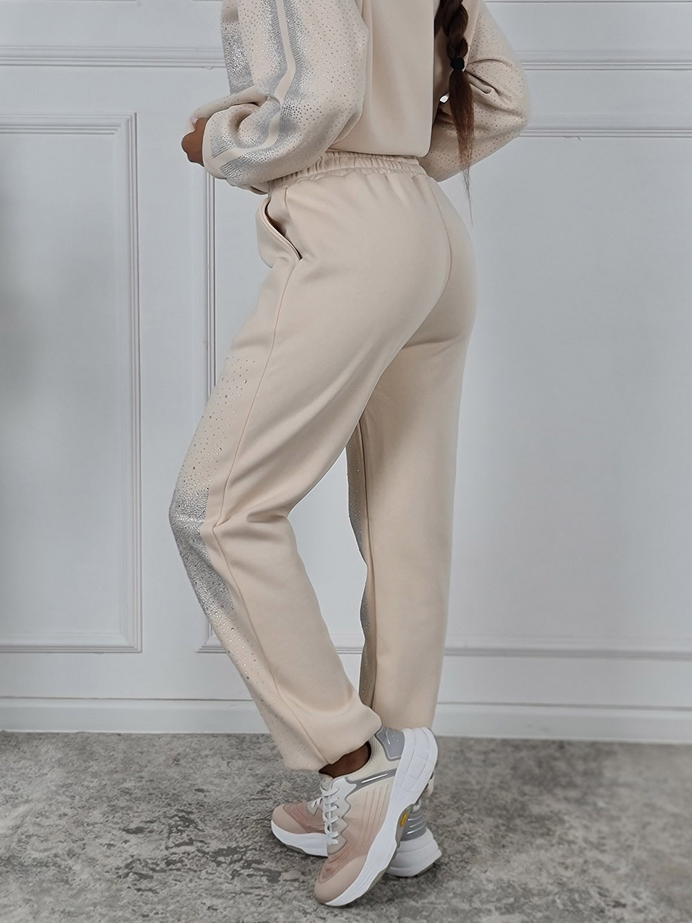 Костюм CHANCE OFF со стразами бежевый , фотография №3