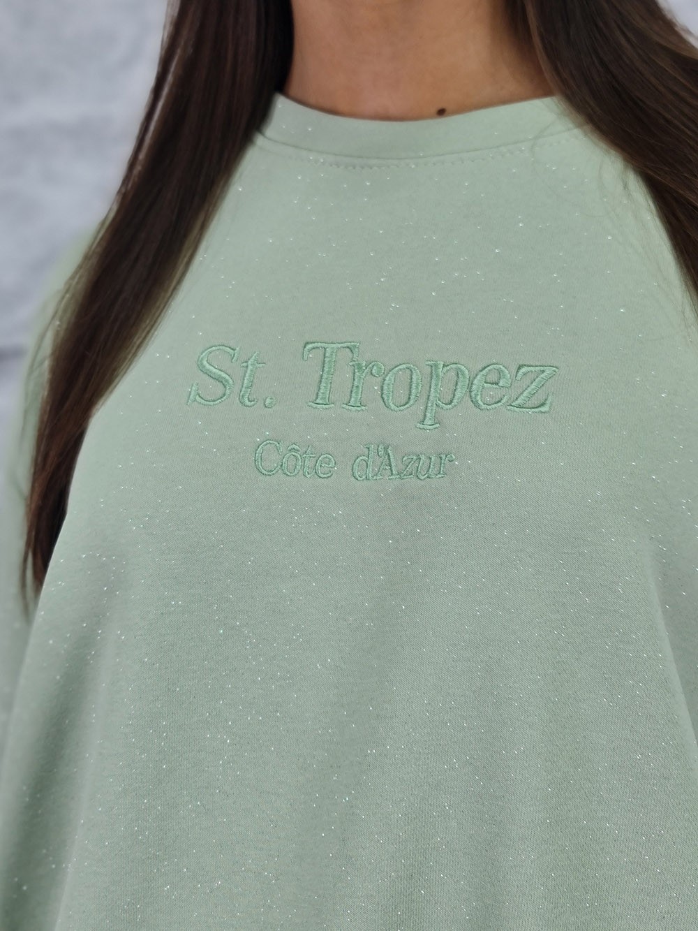 Костюм MOOIJ с блестками футболка и брюки салатовый, фотография №4