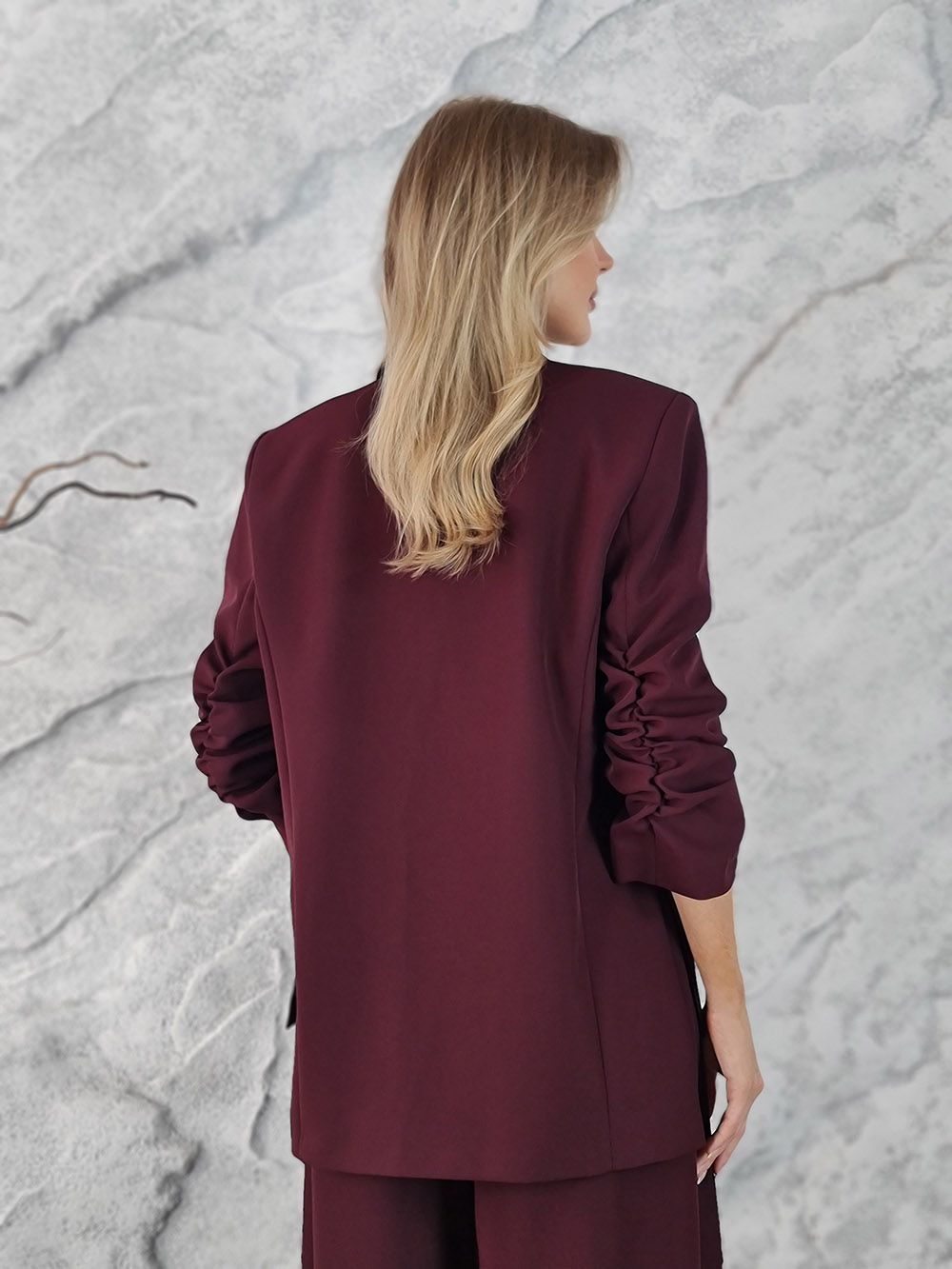 Пиджак Imperial рукав со сборкой винный, фотография №4