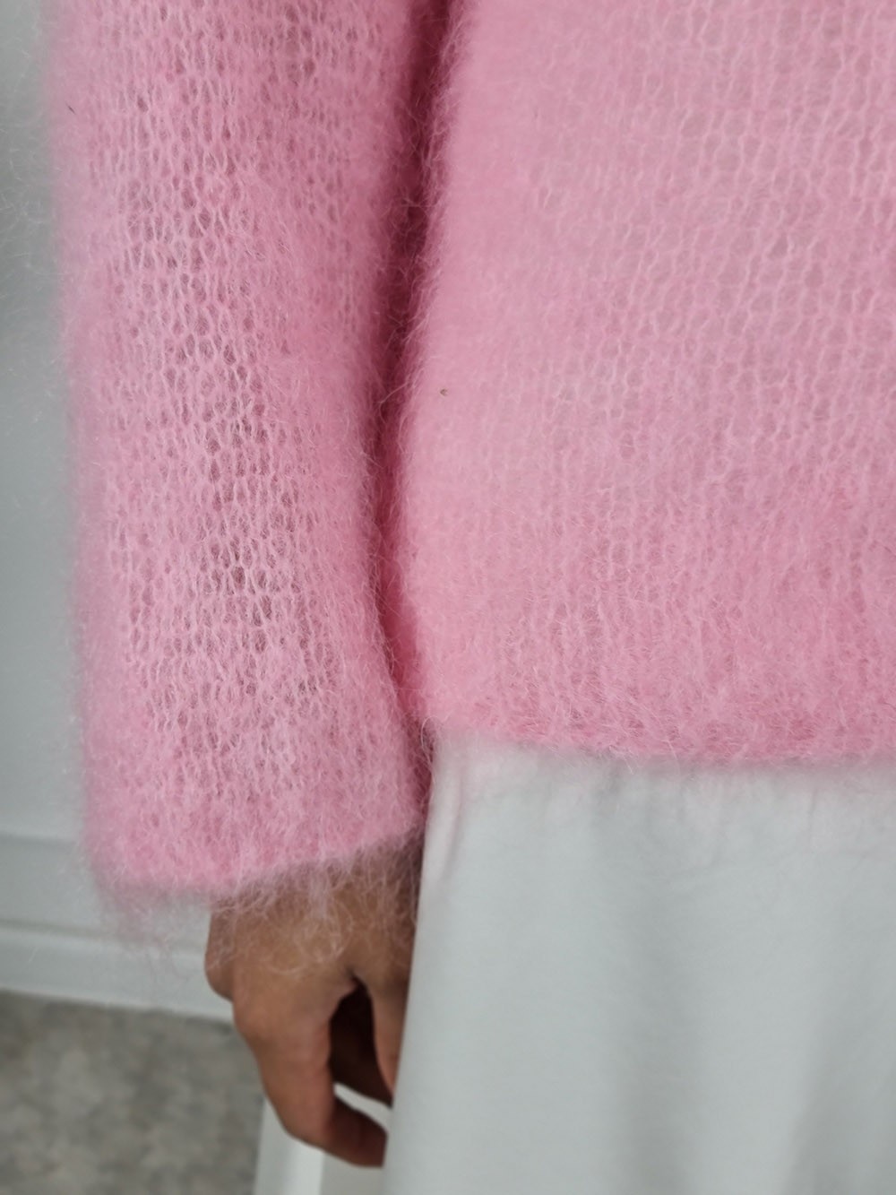 Джемпер кид мохер вырез лодочка длинный рукав баблгам, фотография №4